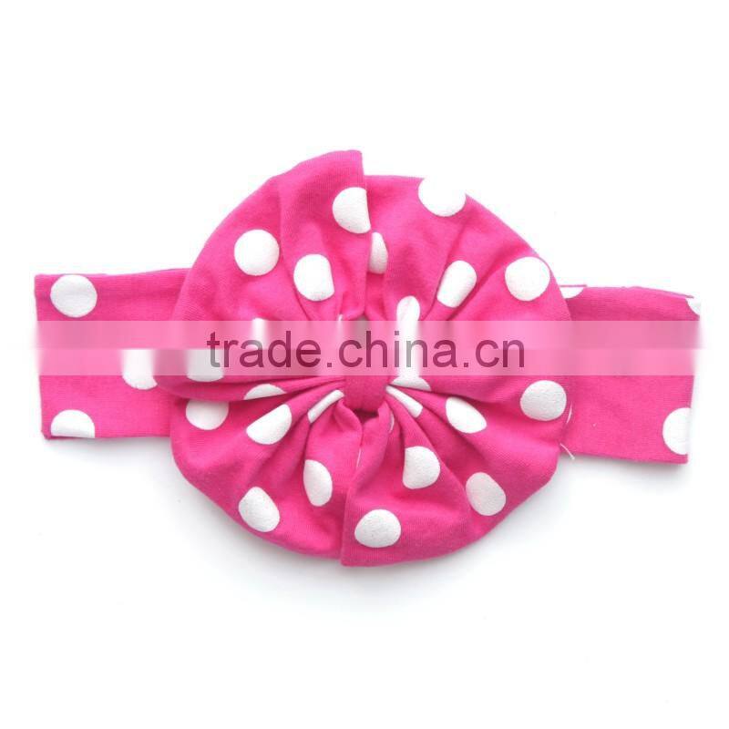 Kapu art & craft firm wholesale top big bow headband boutique elastic leopard hairband for baby girls