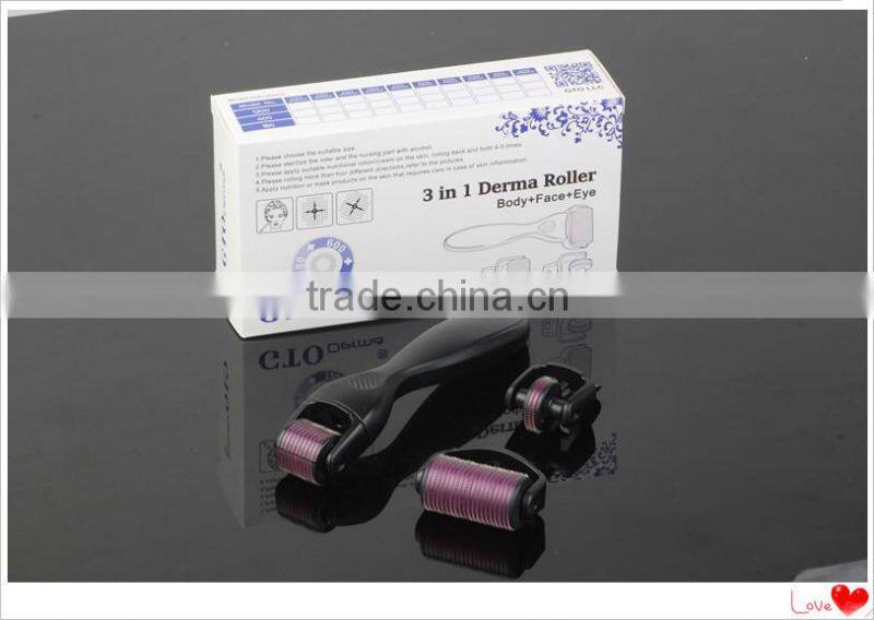 face roller 180/600/1200 titanium needles derma roller 3 IN 1