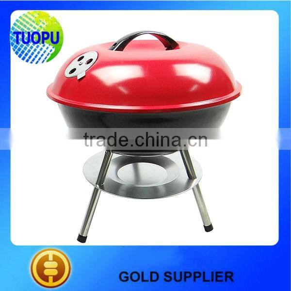 Outdoor Portable BBQ Grill,Charcoal BBQ Grill with Red/Black Cover
