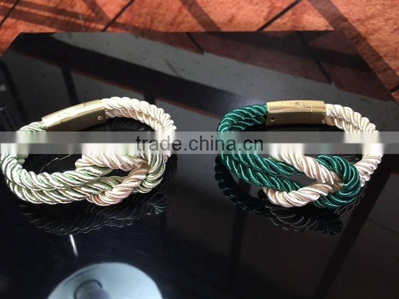 Europe fashion bracelet with braided rope and buckle magnet