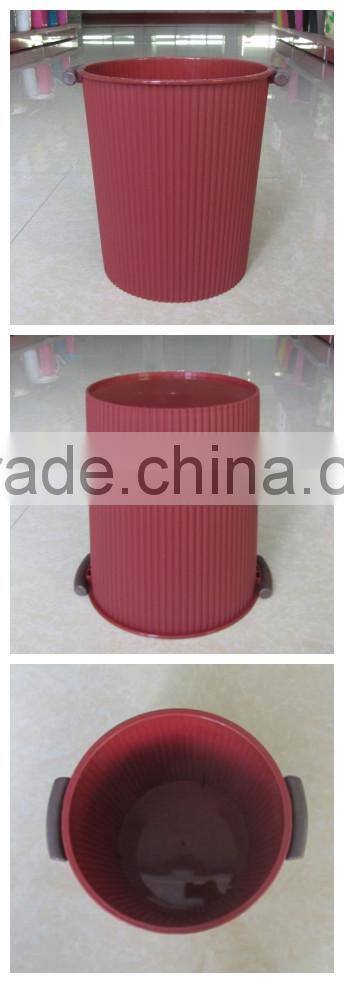 household plastic round litter bin with handle