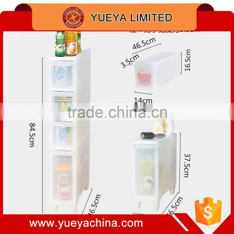 plastic knock-down transparent storage box with wheels -small size