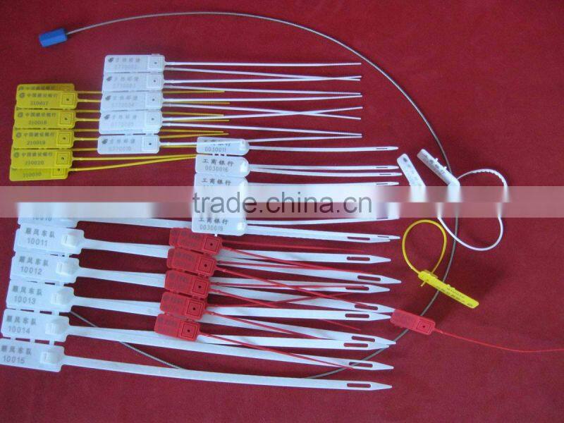 cable sealing grommets, plastic bank security seal, with scannable UPC