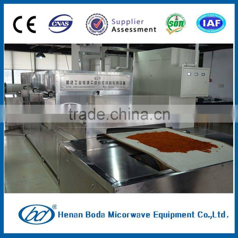Industrial tunnel type chili powder microwave sterilization /sterilizing machine