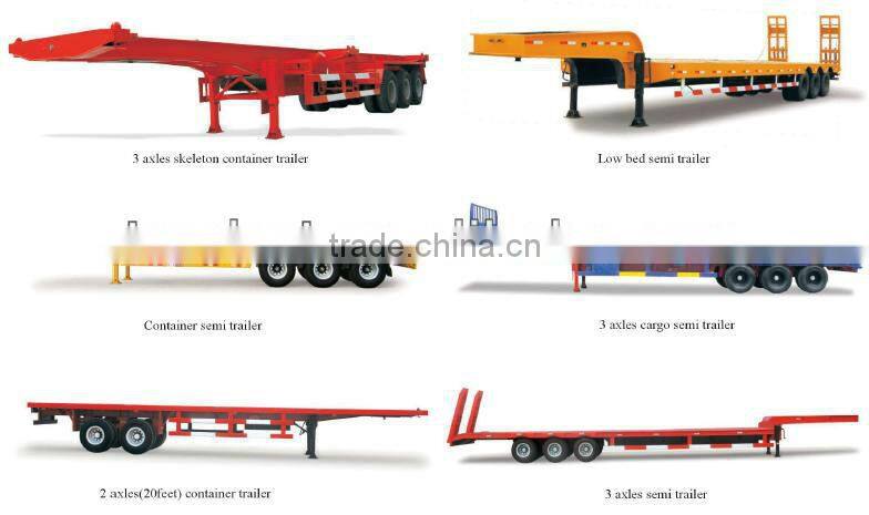 3 Axles Heavy Duty Flatbed Semi Trailer 50Ton with Front Sideboard