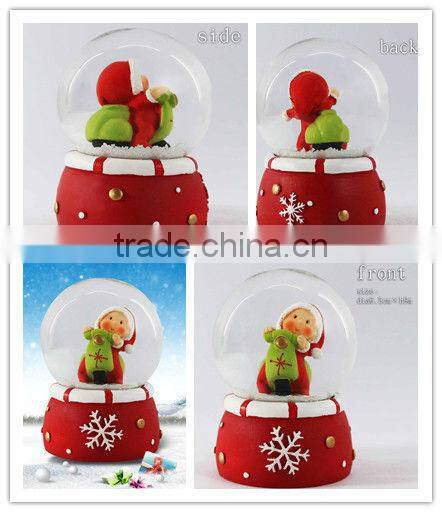Christmas theme resin penguin lighted snow globes