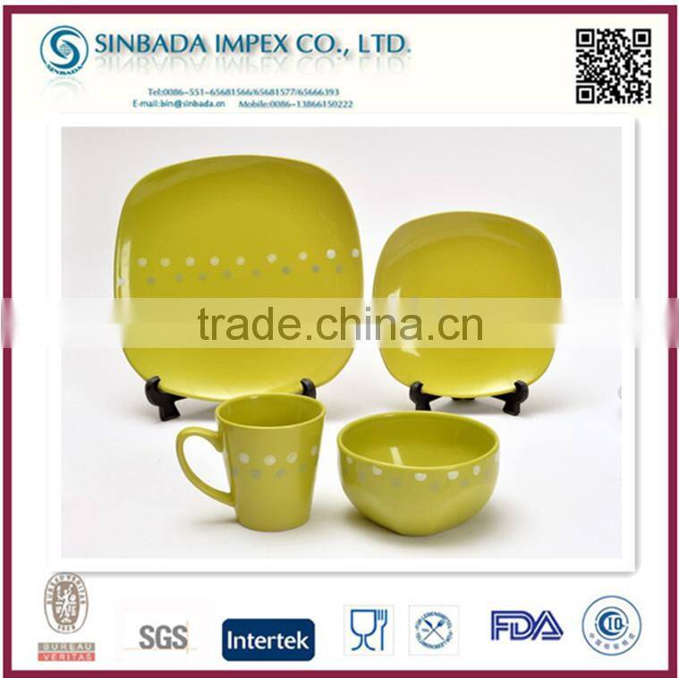 colorful eco ware stoneware dinnerware set with design