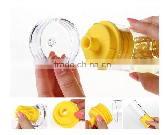 CY129 Olive Oil Vinegar Dispenser Bottle Basting Brush Pour Baste Store Space Saver Salad Dressing Cruet Food Storage Container
