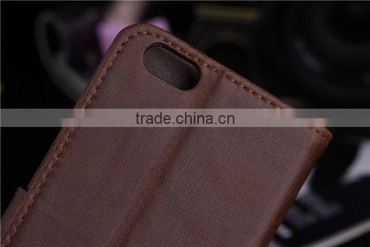 Leather phone case flip PU leather phone shell protective back cover for iphone 6