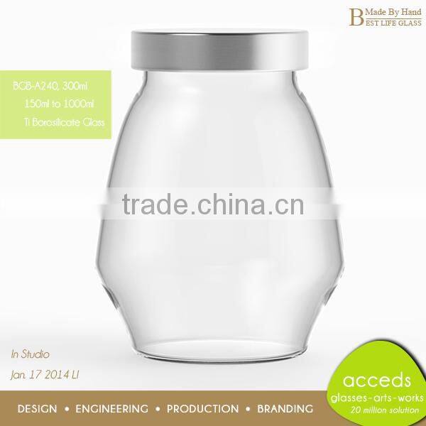 2014 Most Popular Item Home Recycled Fancy Honey Glass Jar