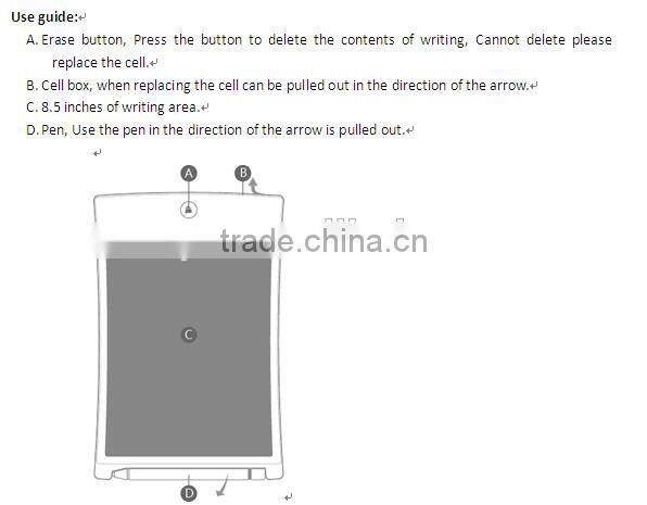 2016 Hot Top Childern LCD Writing Tablet,Wordpad