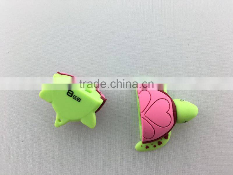 Exquisite Turtle Shaped Custom 8GB 3d Silicone USB Flash Drives