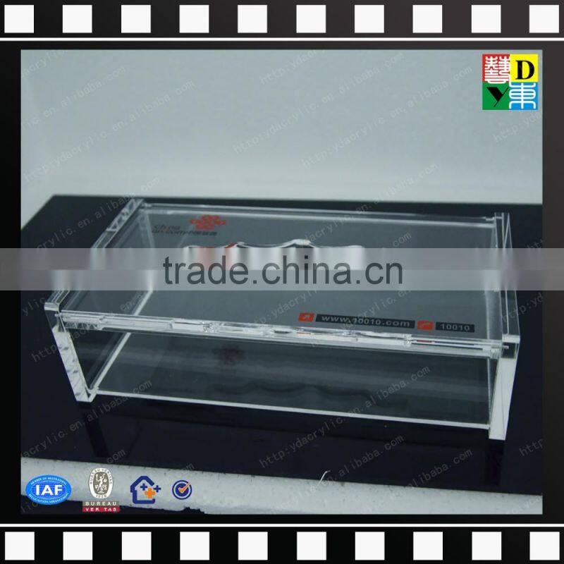 Custom printing acrylic tissue box nice quality PMMA napkin holder from shenzhen yidong