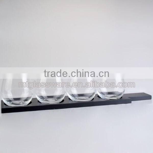 wholesale 5oz sexy rum shot glass with wood tray