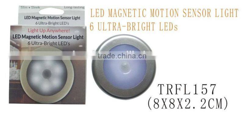 Round shape magnetic motion sensor light 6 LEDs emergency light