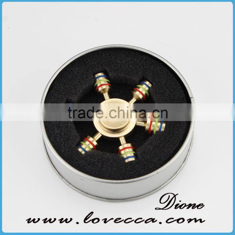 New creative wheel metal hexagon fidget light spinner toy finger spinner