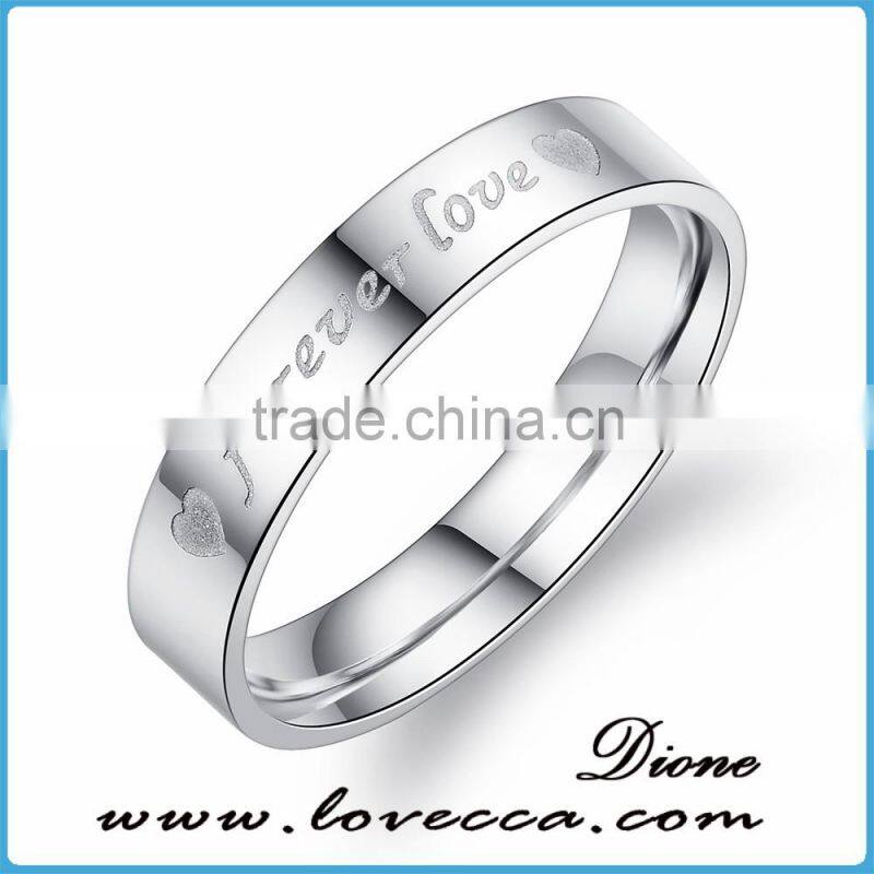Cheap custom 316L titanium stainless steel forever love ring
