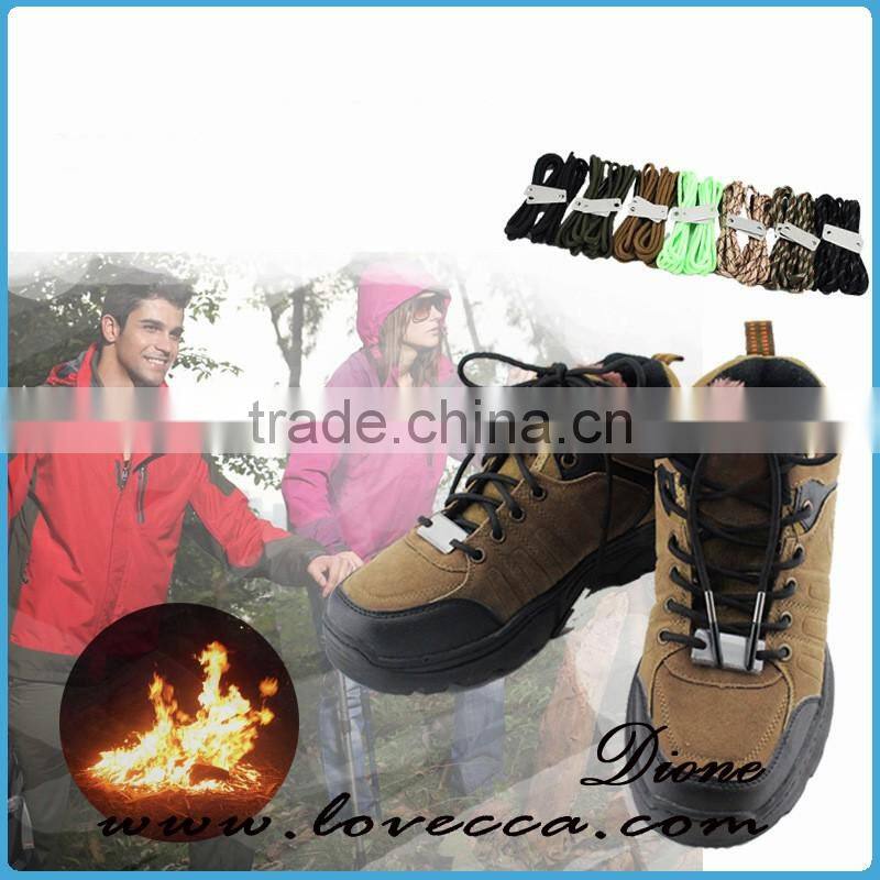 2017 New Trendy 550 Paracord Luminous Shoelace with Fire Starter & Metal Scraper Military Camping Hiking