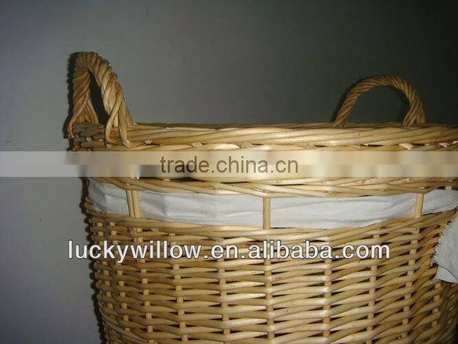 latested new design wicker laundry basket with lid and fabric liner