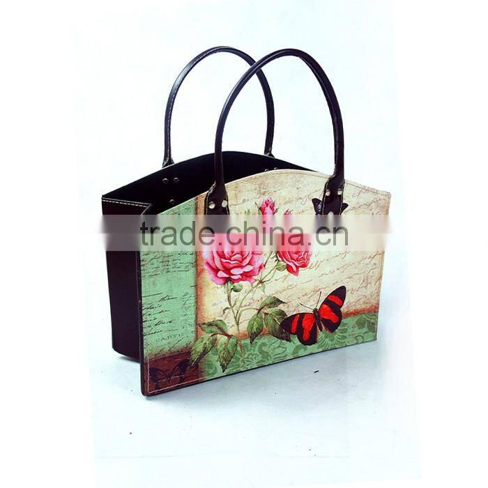 Faux Organizer Folding Storage Basket / Magazine & Newspaper Holder Bin