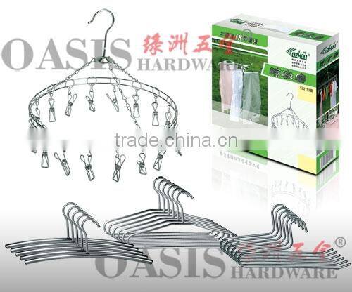 HIGH QUALITY clothes hangers,multifunctional hangers,dry hangers 12 sets of clips YZ2141S
