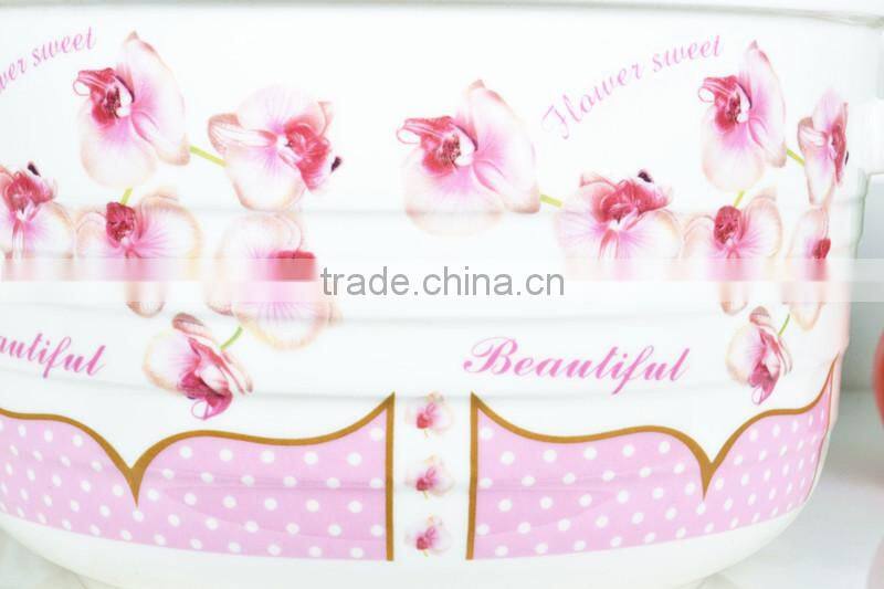 9" porcelain round microwave saucepan with glass lid