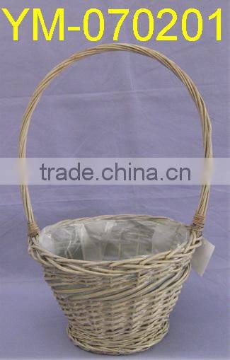 Rectangular Willow Garden Basket With Ears.