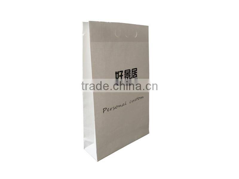Custom design paper bag with different handle types of kraft thread paper