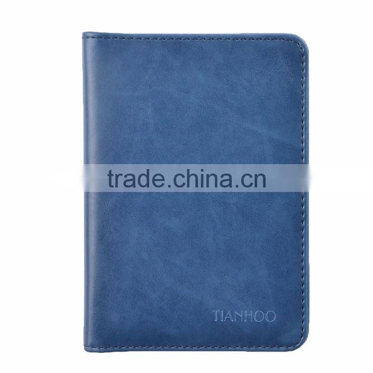 2017 personalized custom slim mens RFID Travel Leather passport wallet