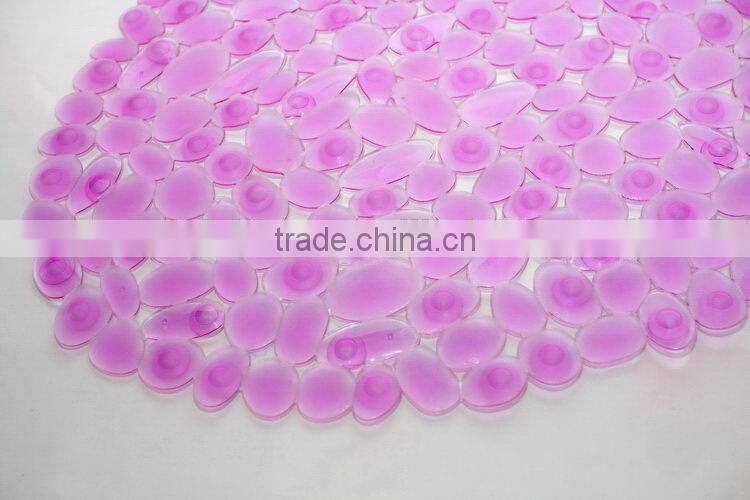 Fashion wood grain oval pvc bath mat