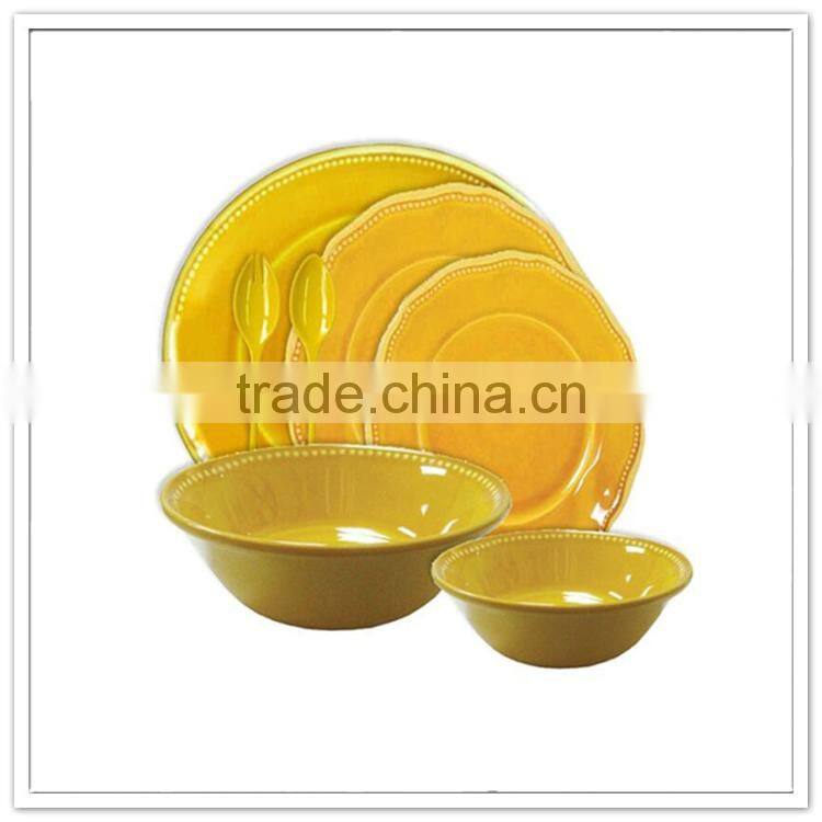 New arrival OEM panton color good quality porcelain- melamine dinner table set