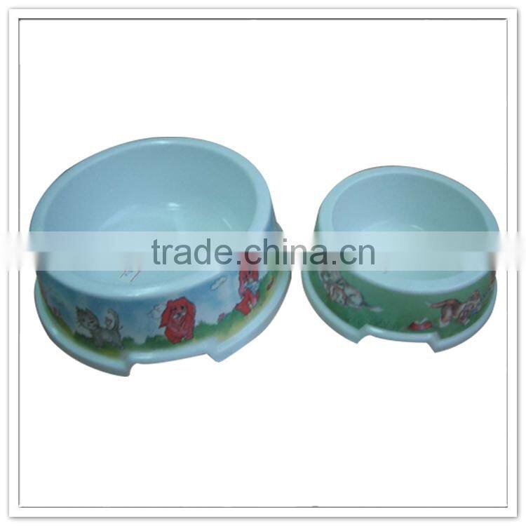 Animal graden printed 6" melamine plastic ceramic-like pet bowl