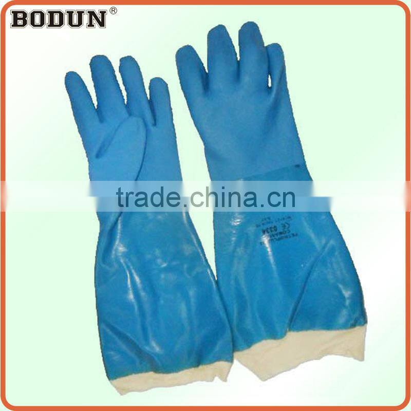 A3025 44cm long blue cheap price Rubber Glove