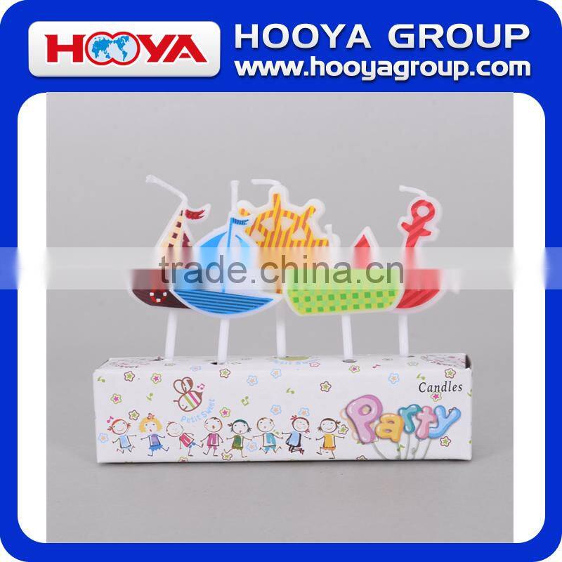 Ship shaped children party candle