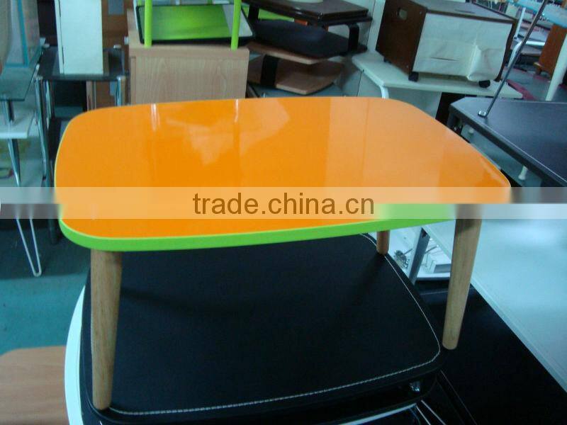 New design wooden legs modern MDF small coffee rable, square coffee table