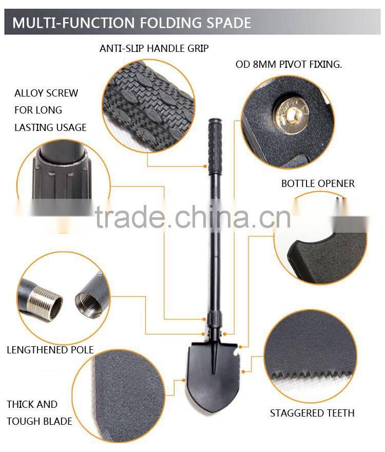 QJ-JS03 Hot Sale Functional Survival Tool Folding Camping Shovel