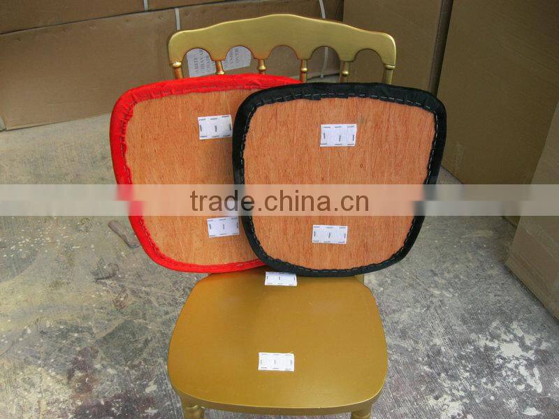 Wholesales golden Wedding Wood napoleon chair with velvet fabric cushions