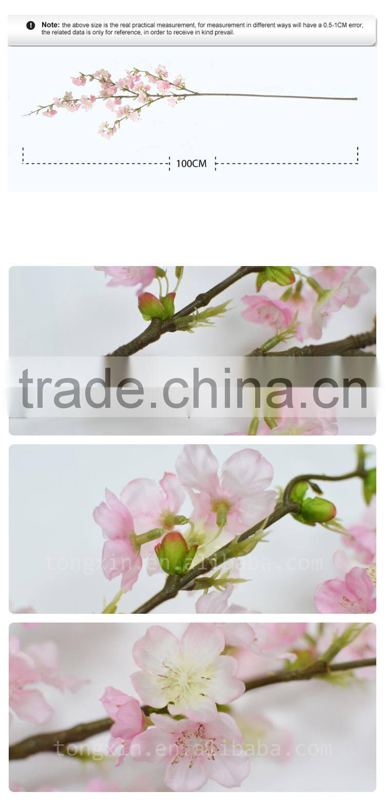 china wholesale silk flower artificial real touch cherry blossom good quality for decoration