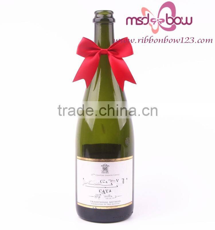 wine bottle red satin ribbon for bow