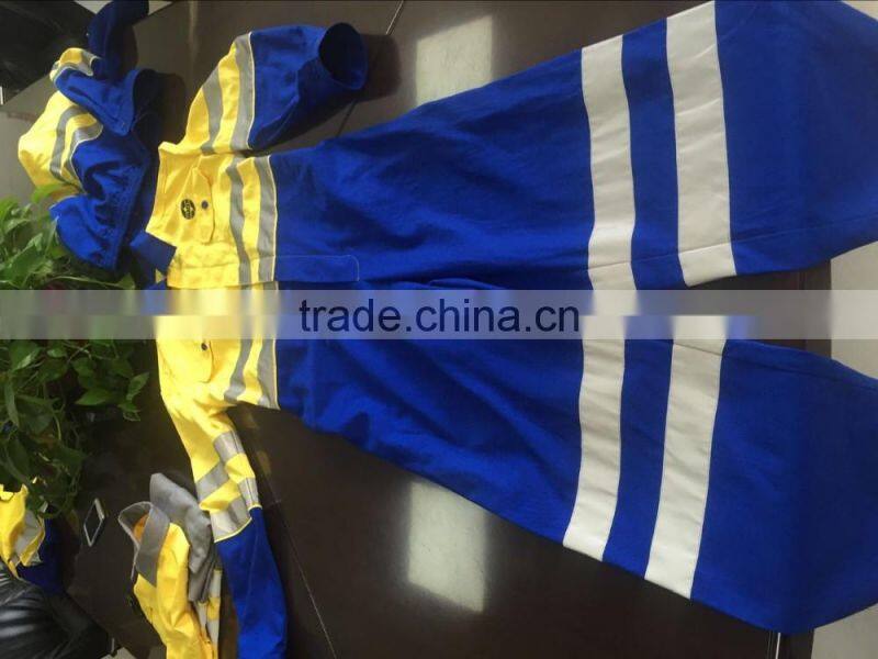 High quality men's reflective overall blue wear rough workwear