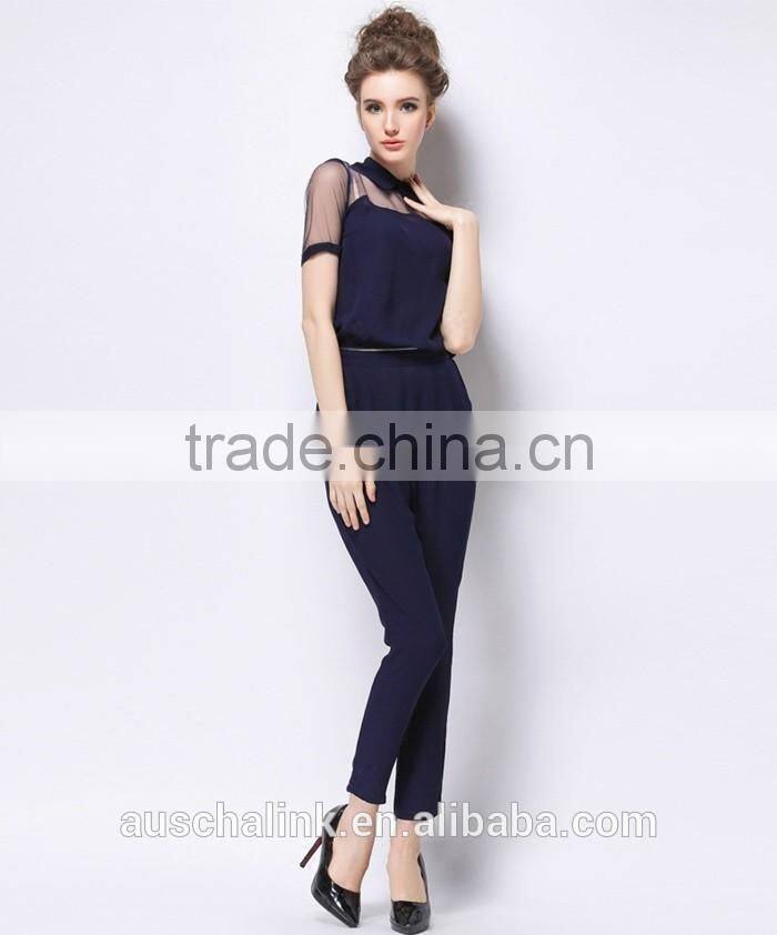 alibaba lady dark navy blue fashion detachable pants low price