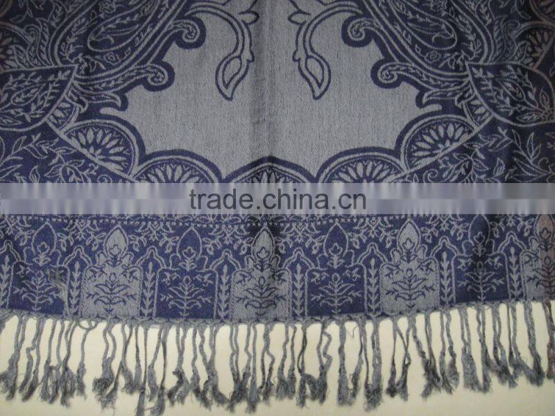 2017 New Fashion jacquard classical paisley floral viscose pashmina shawl