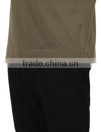 soft comfort stretch men's standard long sleeve drip shoulder solid color crew neckline tees