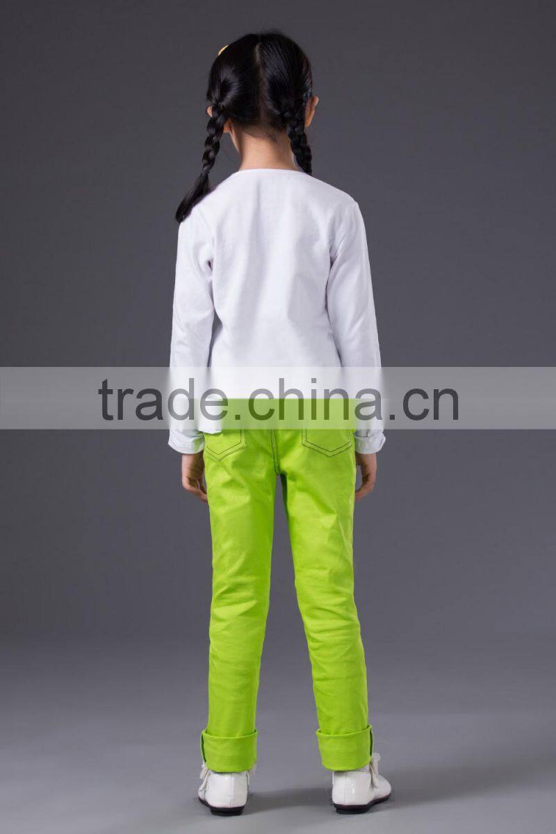 JannyBB Pattern printed pure cotton white long sleeve baby girl shirt kids