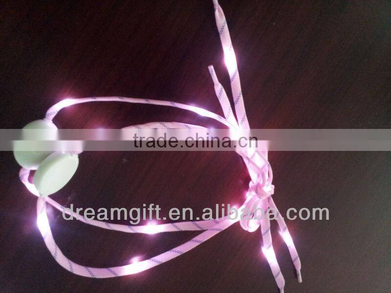 2015 new model real nylon LED shoe laces same as normal shoe lace flashing in the night