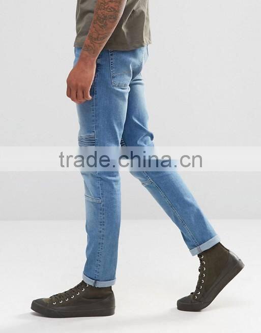 mens new fashion style blue jeans wholesale china