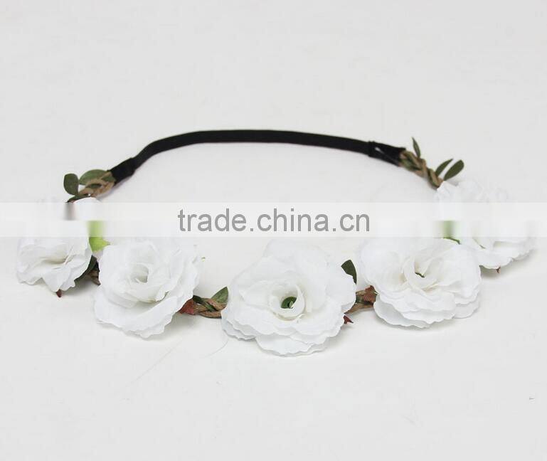 F20074N Wholesale artificial flower garland hair accessory
