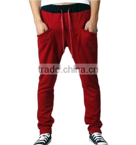 OEM bulking buy open bottom polyester/cotton pocket mens harem pants wholesale