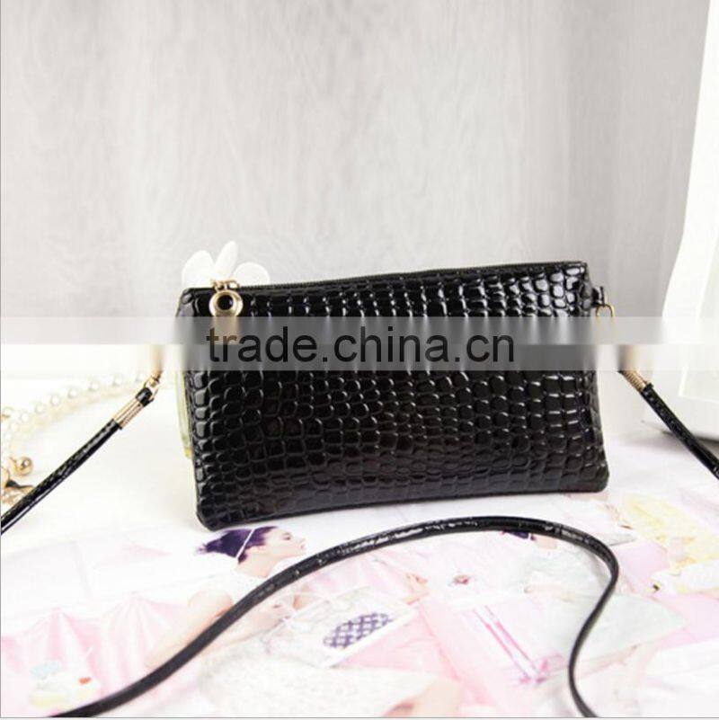 Korean fashion single shoulder pu leather crocodile lady women's shopping hand bag
