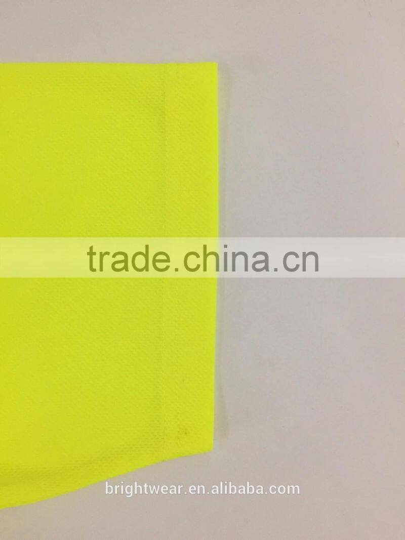 Mens two-tone flame retardant fluorescent reflective sew-on tape workwear safety polo shirt